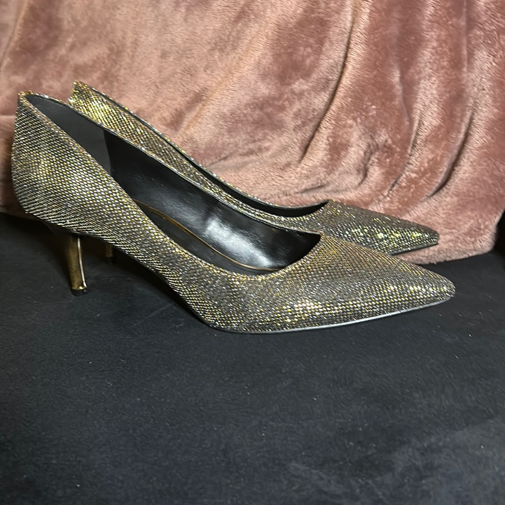 Sparkly Nine West Pointed Toe Heels Size 10 - image 1